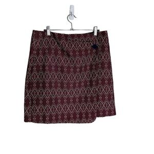 Loft Burgundy Aztec Skirt 10